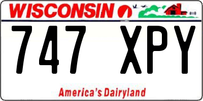 WI license plate 747XPY