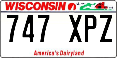 WI license plate 747XPZ