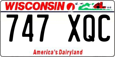 WI license plate 747XQC