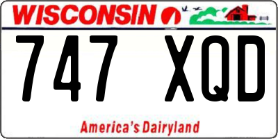 WI license plate 747XQD