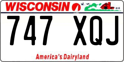 WI license plate 747XQJ