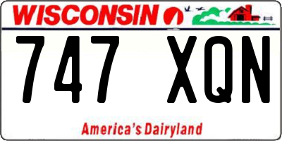 WI license plate 747XQN