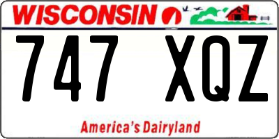 WI license plate 747XQZ