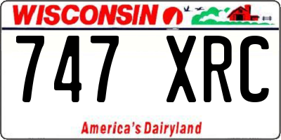 WI license plate 747XRC