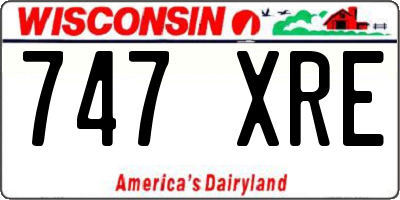 WI license plate 747XRE