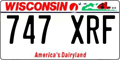 WI license plate 747XRF
