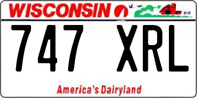 WI license plate 747XRL