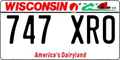 WI license plate 747XRO