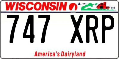 WI license plate 747XRP