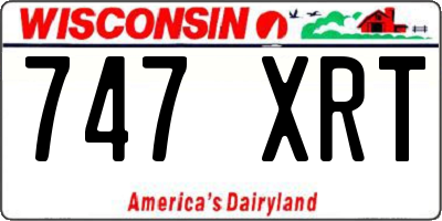 WI license plate 747XRT