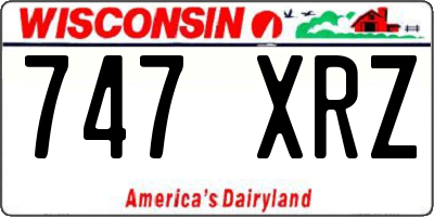 WI license plate 747XRZ