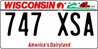 WI license plate 747XSA