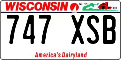 WI license plate 747XSB