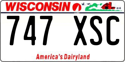 WI license plate 747XSC