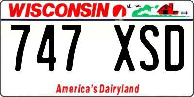WI license plate 747XSD