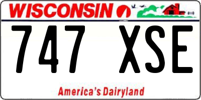 WI license plate 747XSE
