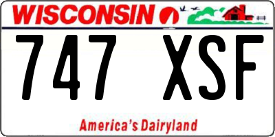WI license plate 747XSF