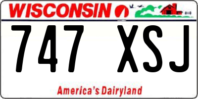 WI license plate 747XSJ