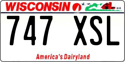 WI license plate 747XSL