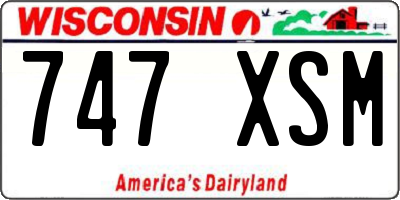 WI license plate 747XSM