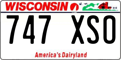 WI license plate 747XSO