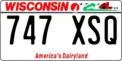 WI license plate 747XSQ