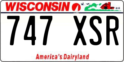 WI license plate 747XSR