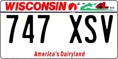 WI license plate 747XSV