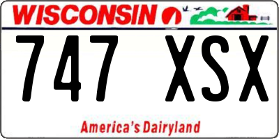 WI license plate 747XSX