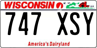 WI license plate 747XSY