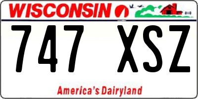 WI license plate 747XSZ