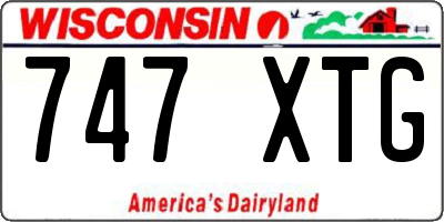 WI license plate 747XTG