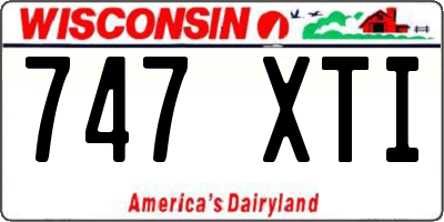 WI license plate 747XTI