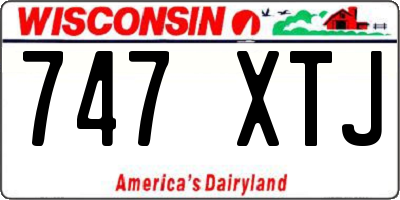 WI license plate 747XTJ