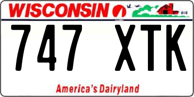 WI license plate 747XTK