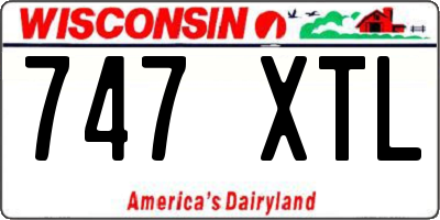 WI license plate 747XTL