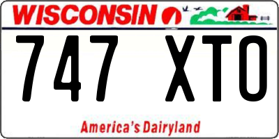 WI license plate 747XTO
