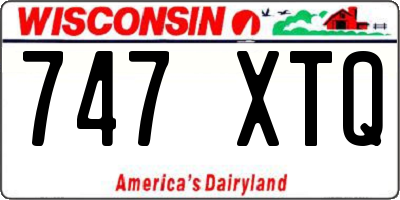 WI license plate 747XTQ