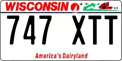 WI license plate 747XTT