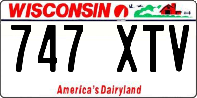 WI license plate 747XTV