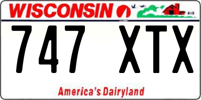 WI license plate 747XTX