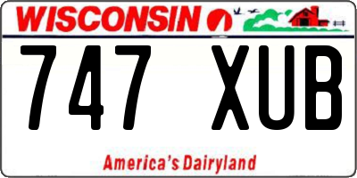 WI license plate 747XUB