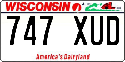 WI license plate 747XUD