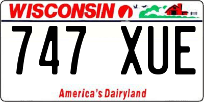 WI license plate 747XUE