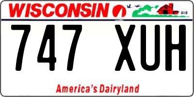 WI license plate 747XUH