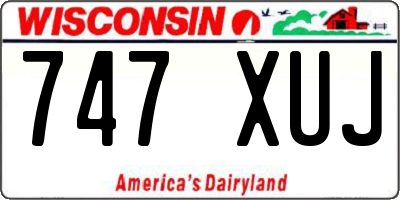 WI license plate 747XUJ