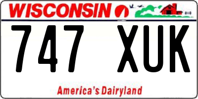 WI license plate 747XUK