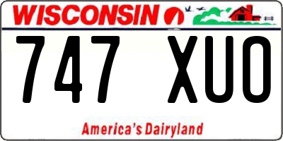WI license plate 747XUO