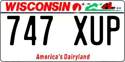 WI license plate 747XUP