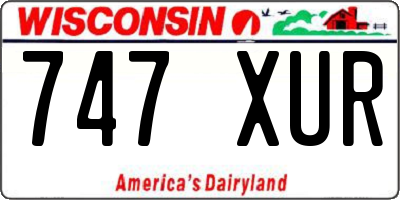 WI license plate 747XUR
